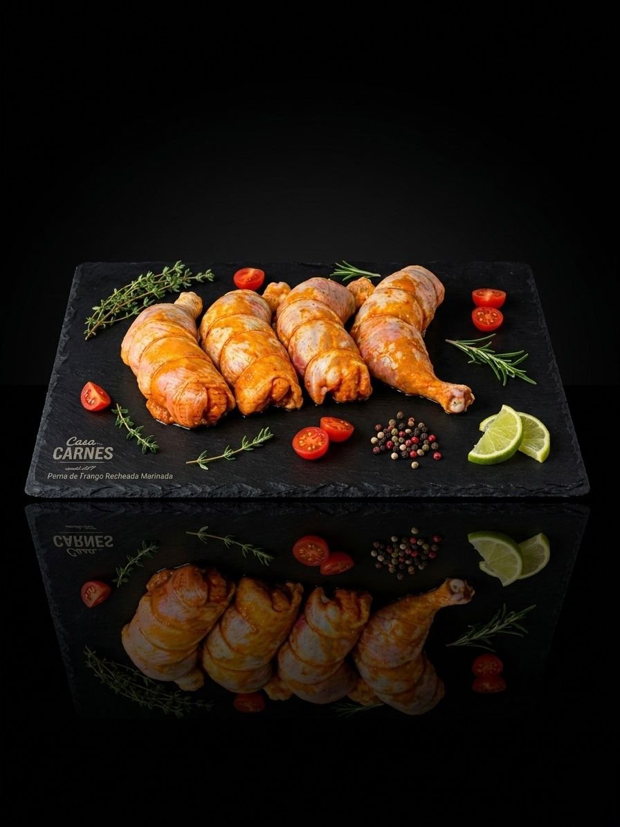Pernas Frango Recheadas c/ Queijo e Bacon