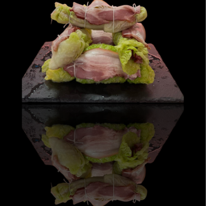 salsichas com lombardo com bacon